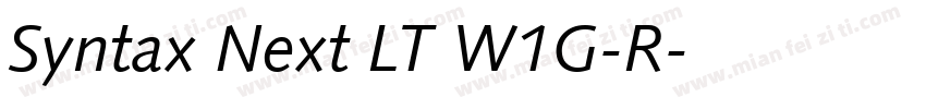 Syntax Next LT W1G-R字体转换